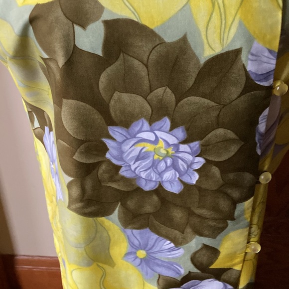 Vintage Sears, 100% Cotton, Perma Press,  Size 18, Asian inspired floral dress. - Picture 6 of 12
